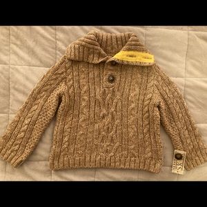 18m cable knit sweater. NWT. 60% cotton, 40% acrylic.